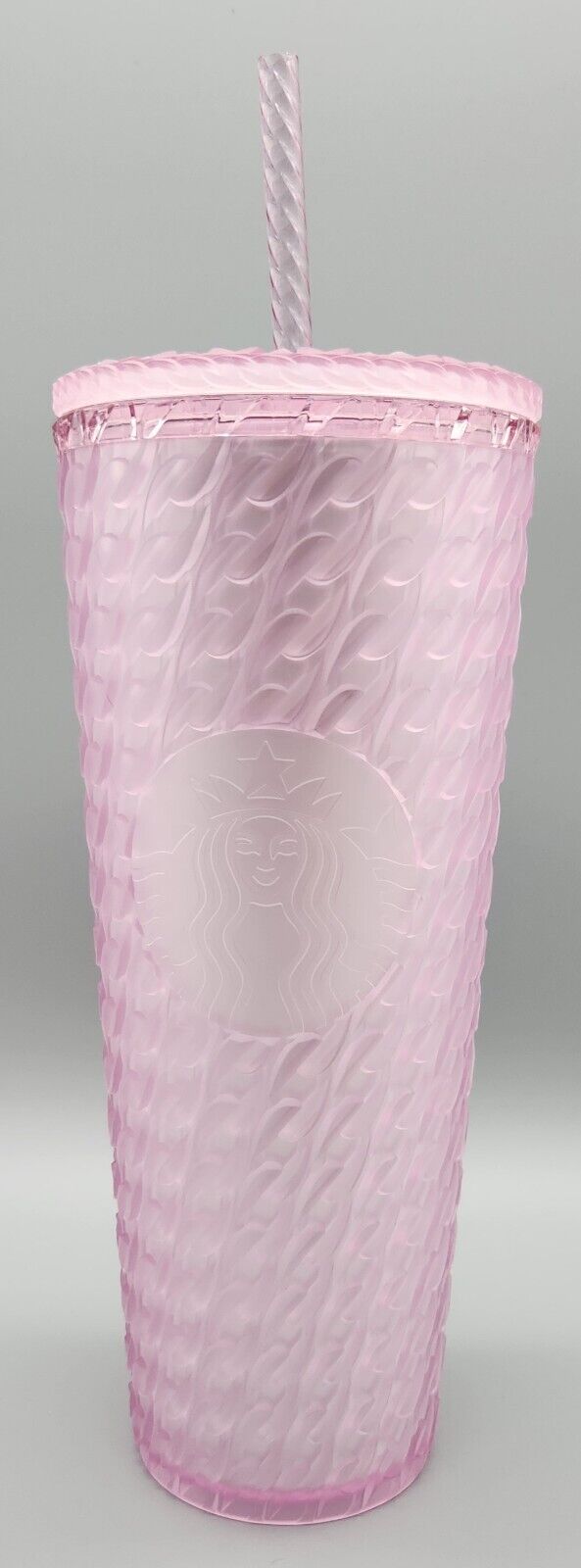 Starbucks Valentine\'s Day 2024 Cherry Blossom Pink Chain Link Venti Tumber 