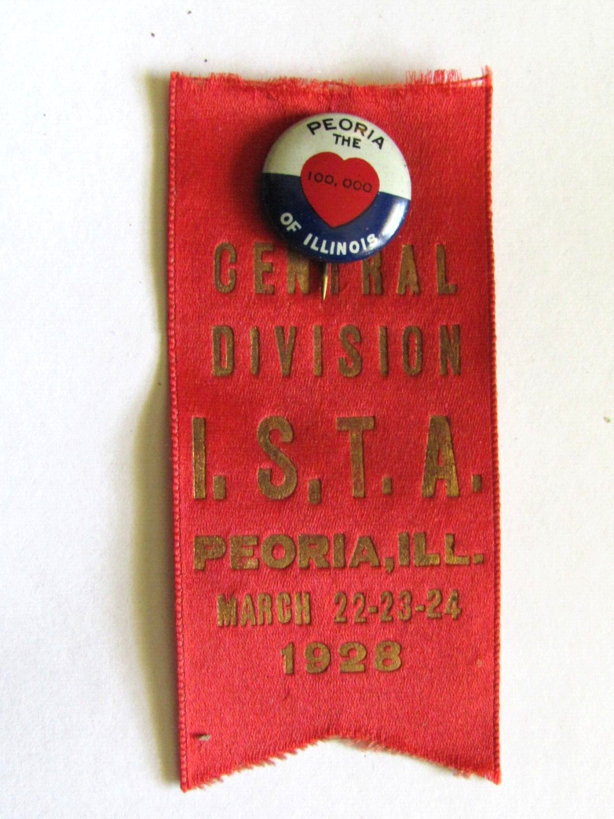1928 ILLINOIS STATE TEACHERS ASSN CENTRAL DIVISION CONVENTION & HEART OF IL PIN