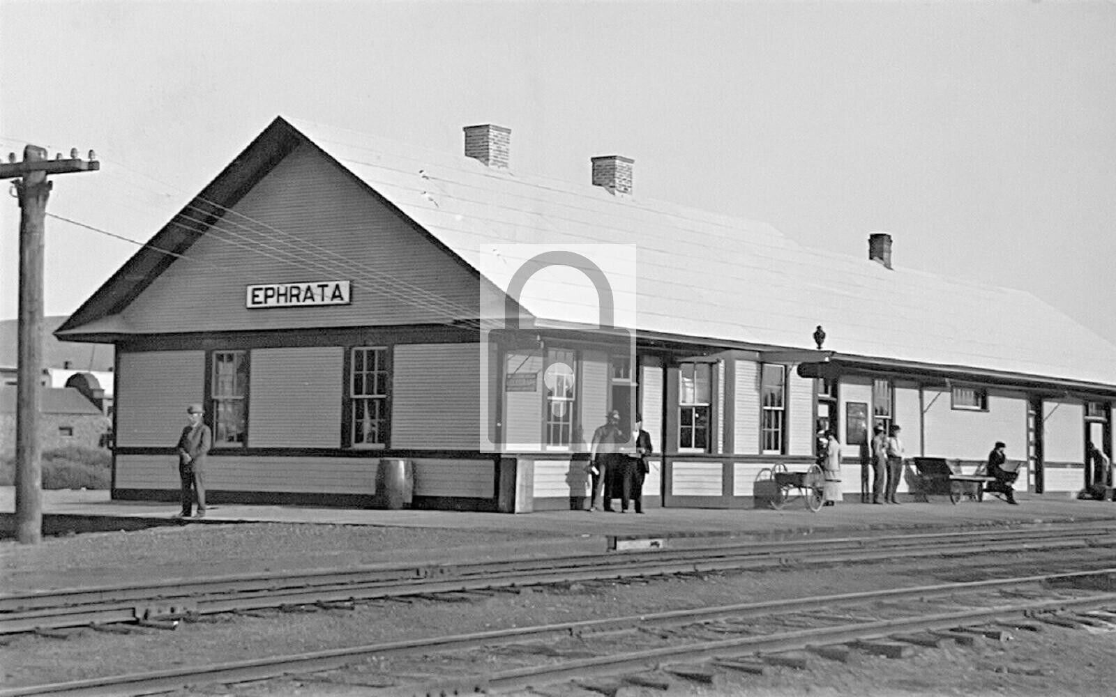Railroad Train Station Depot Ephrata Washington WA Reprint Postcard