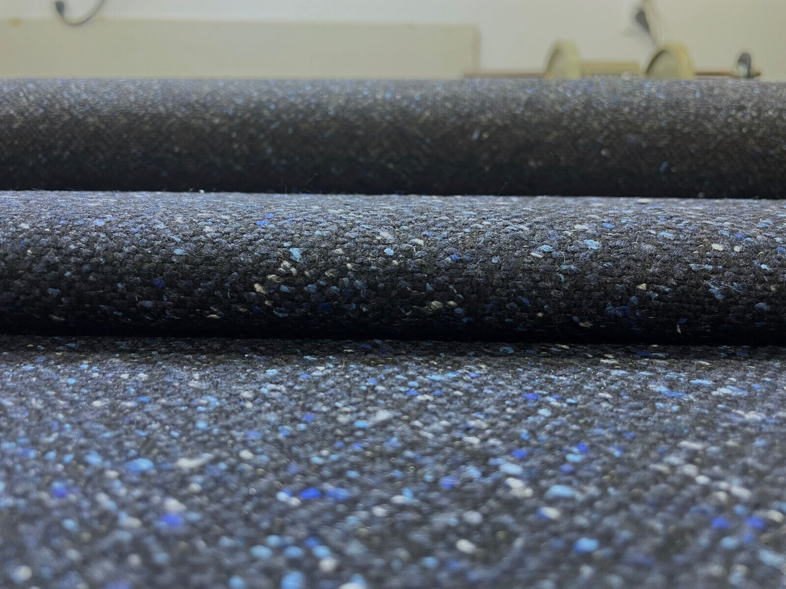 1.625 yds Brentano Freehand Blueprint Dark Blue Wool Blend Upholstery Fabric