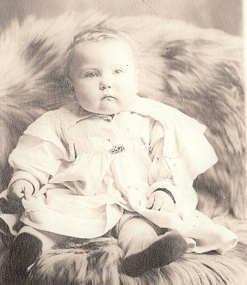 RPPC Postcard Baby Infant Dress Shoes c1905 Wm. Bailey Photographer    pc75-