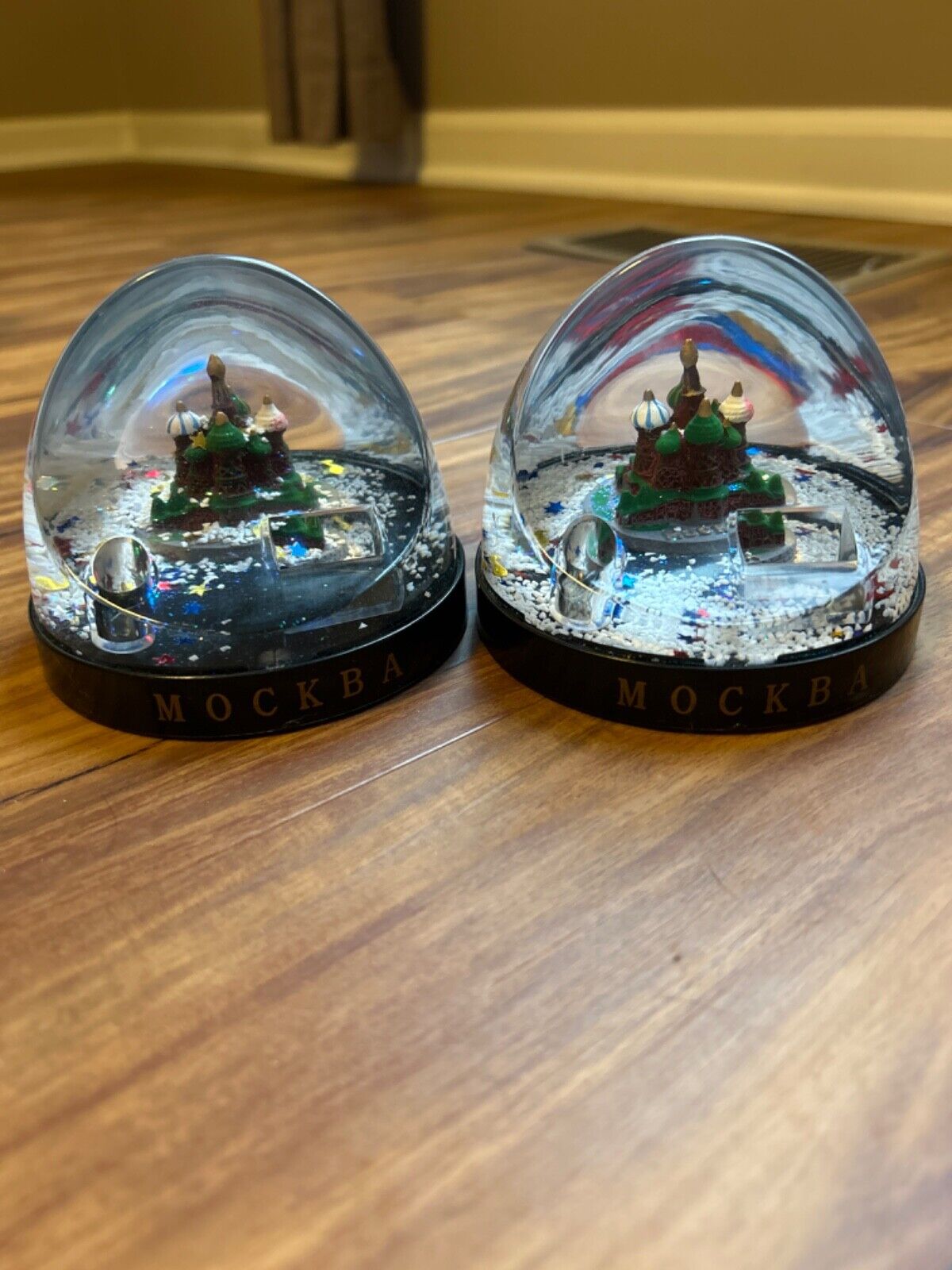 Antique Russian Snow Globes; Set of Two