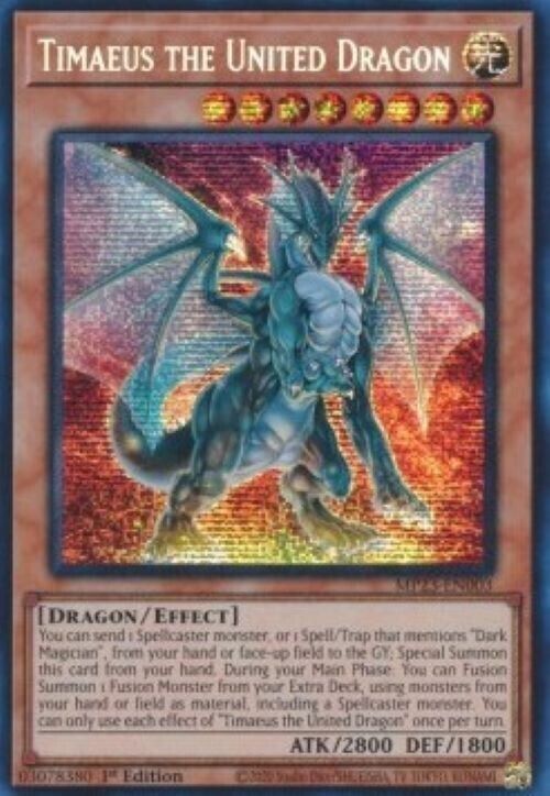 Yugioh-Timaeus the United Dragon-Secret Rare-1st Edition-MP23 EN003 (NM)