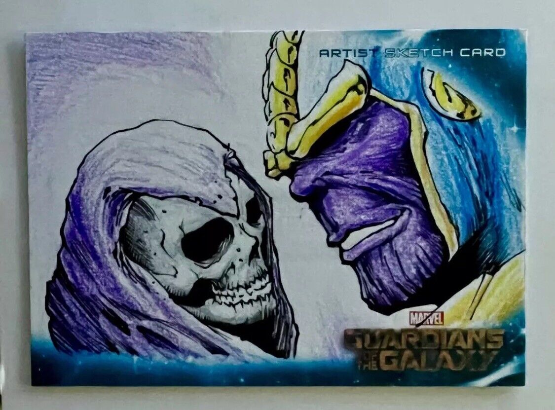 2014 UD Marvel Guardians of the Galaxy Sketch Card Thanos & Death Brian Soriano