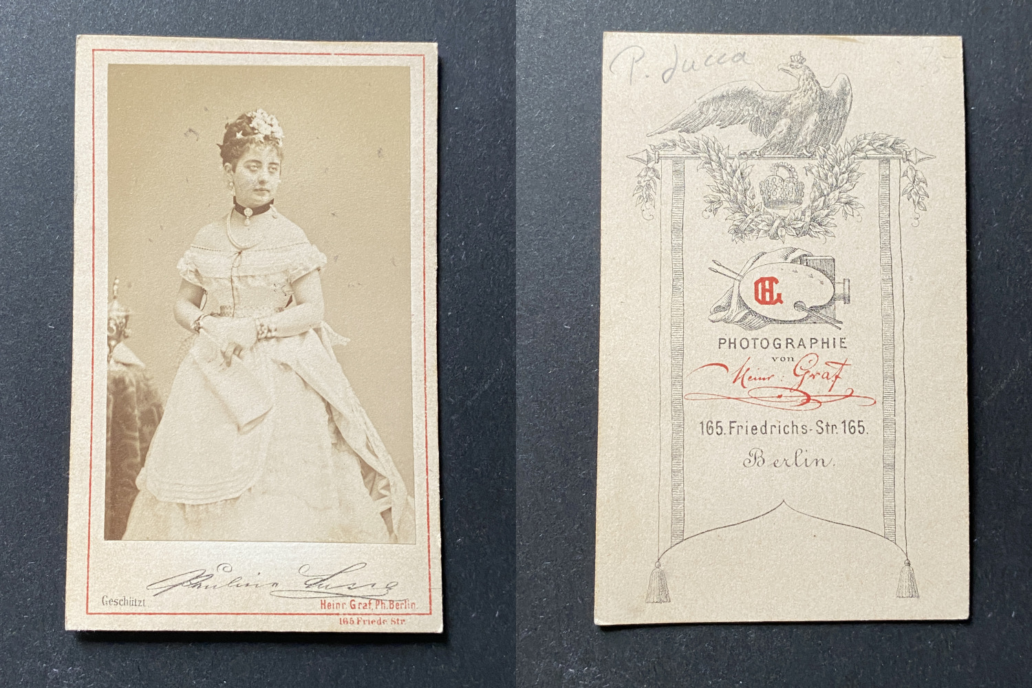 Heine Graf, Berlin, Pauline Lucca, circa 1870 vintage cdv albumen print - Paulin