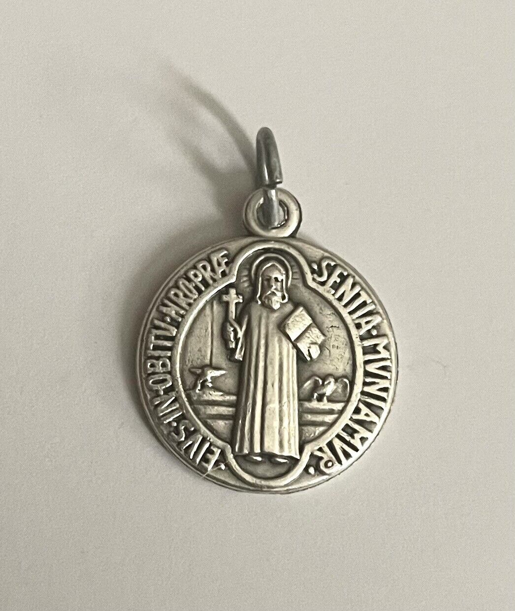 Vintage Catholic St Benedict Religious  Medal Charm