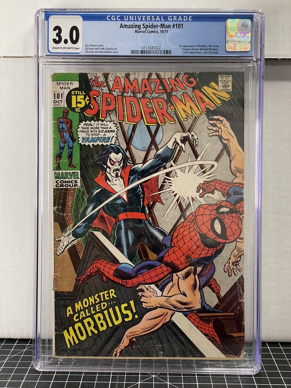 Amazing Spider-Man #101 1971 Marvel 1st Appearance Morbius GCG 3.0 CPR Candidate