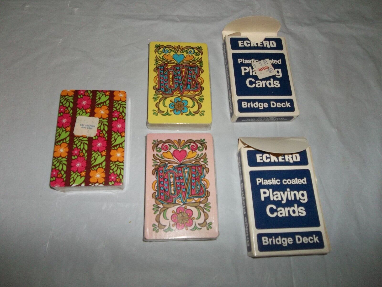 Vintage Eckerd Plastic-coated Bridge Playing Cards~ Never used ~Still in plastic