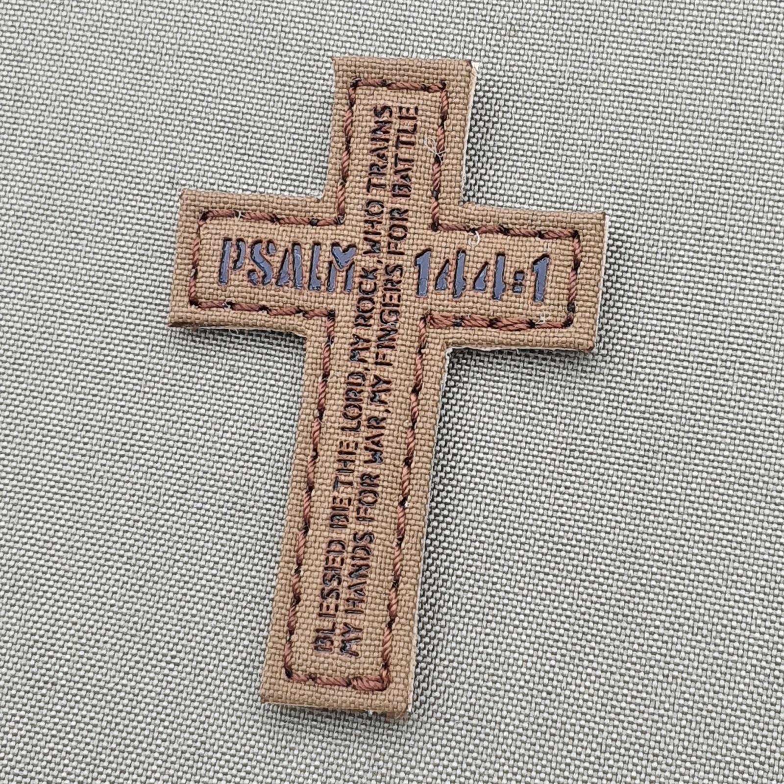 IR crucifix psalm 144 coyote tactical morale laser patch