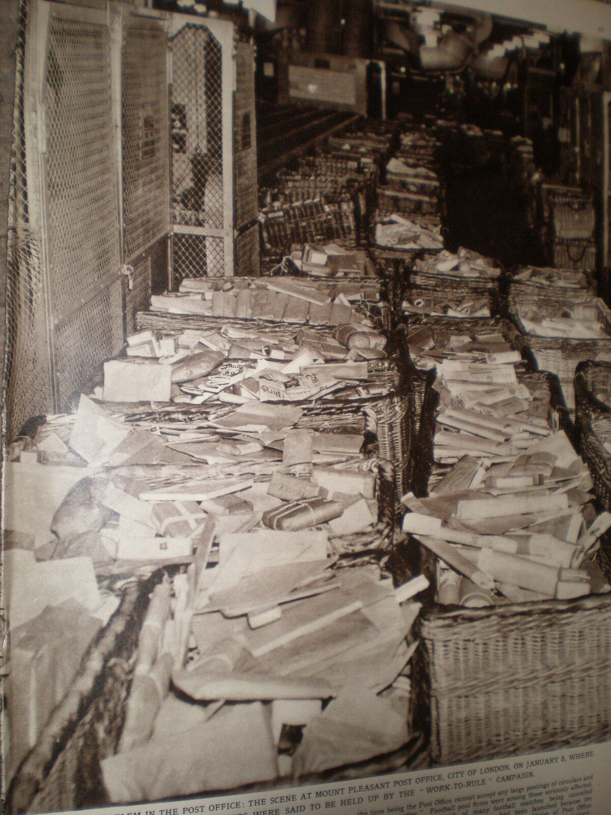 Photo article Post Office backlog work to rule Mount Pleasant London 1962 ref AX