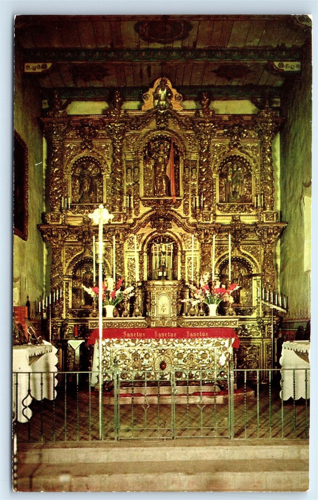 Postcard Mission San Juan Capistrano, CA Altar in Serra Chapel H152