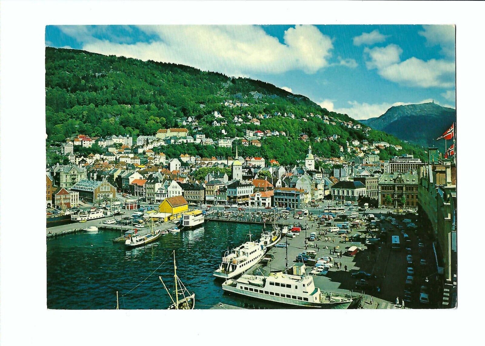 General View Of Bergen Norway Postcards (Set of 4) 