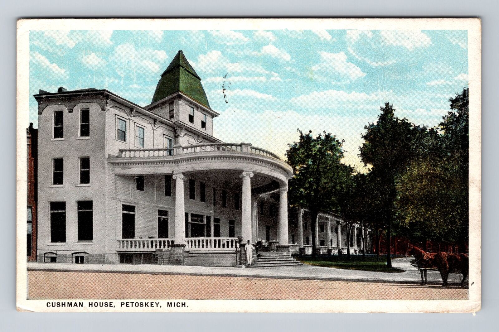 Petoskey MI-Michigan, Cushman House, Antique, Souvenir Vintage c1921 Postcard