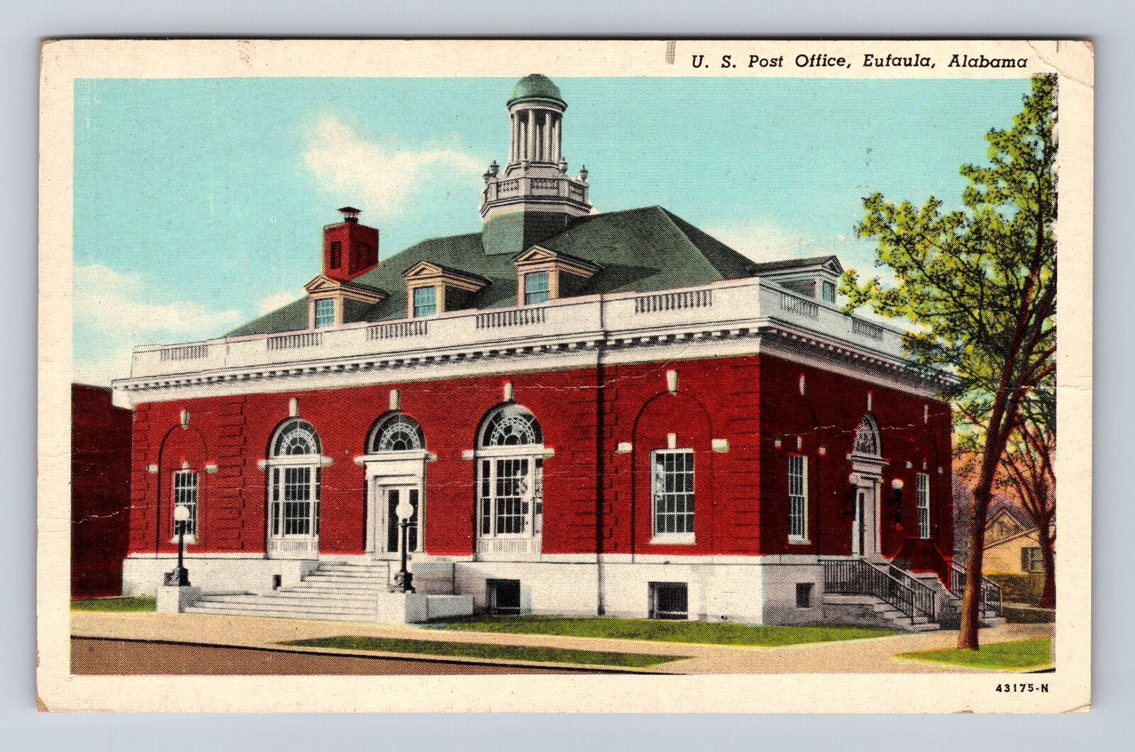 Eufaula AL-Alabama, U.S Post Office, Antique Vintage Souvenir Postcard