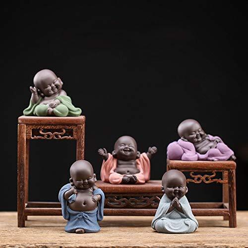 a Collection of Cutie 5 Smiling Buddha Laughing Buddha Statue Adorable Monk Figu
