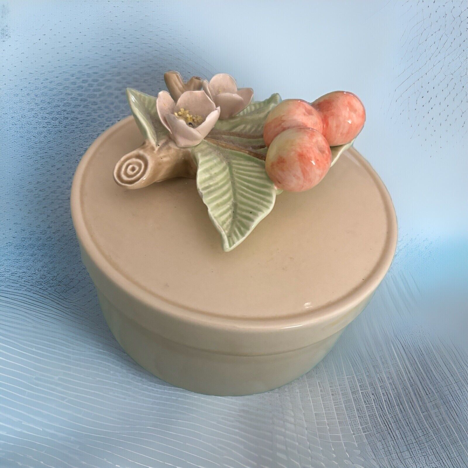 VTG Porcelain Ceramic Fitz & Floyd Hand Painted Trinket/Powder Box Lid. Japan