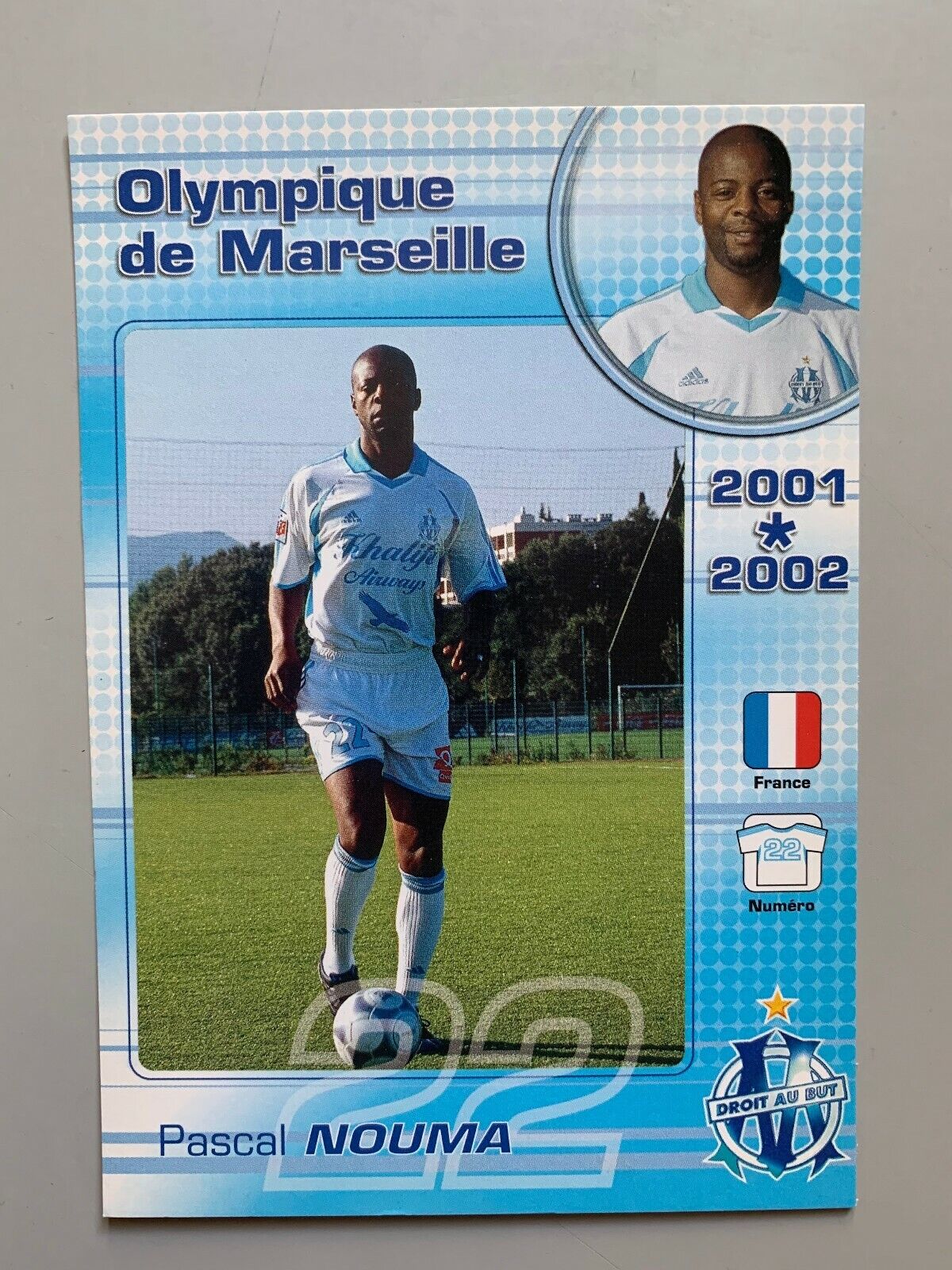 Vintage OM Olympique de Marseille 2001-2002 Pascal Nouma CPA Postcard