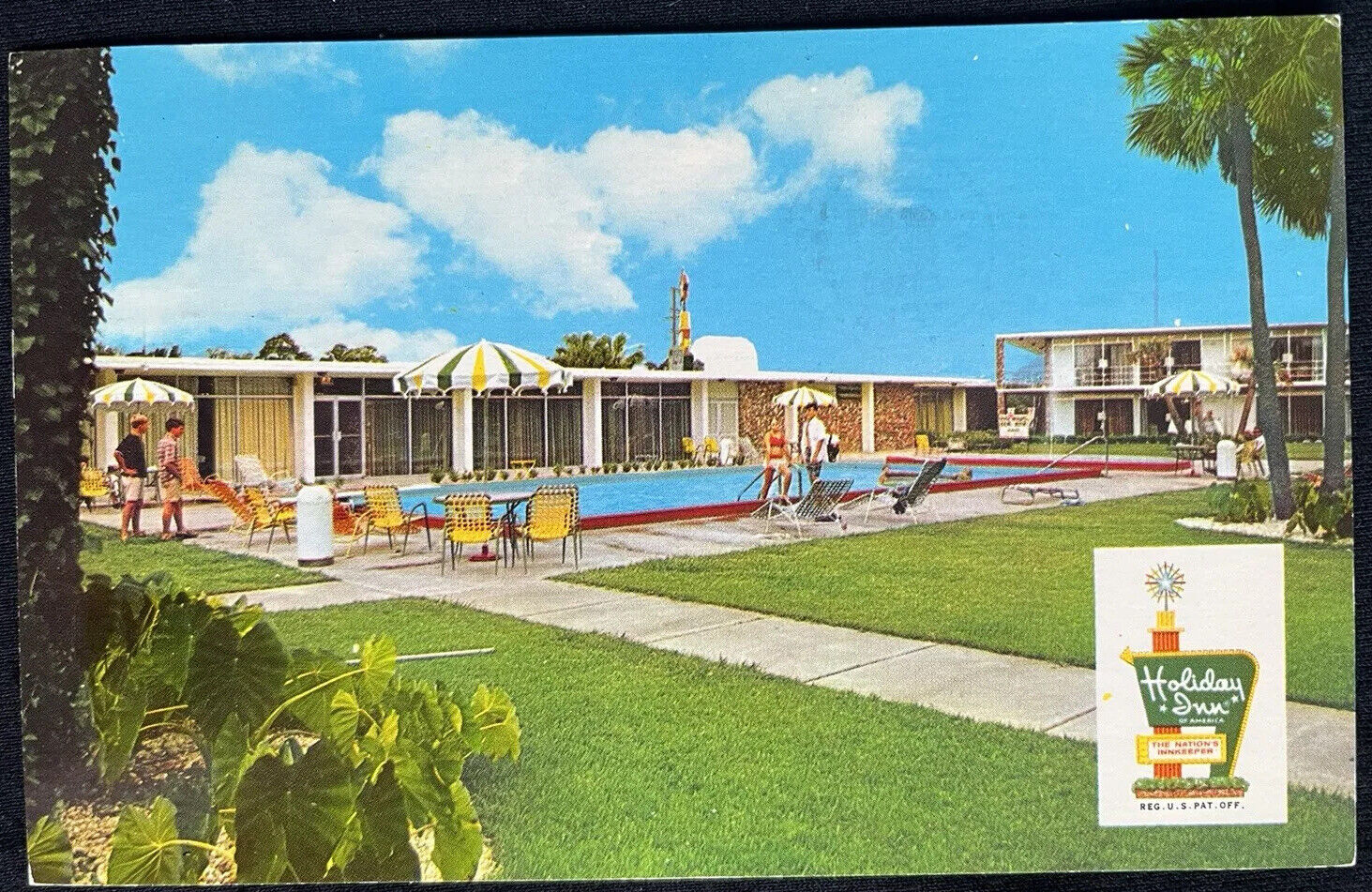 Tallahassee Florida Holiday Inn Motel Hotel Swimming Pool Postcard c1960