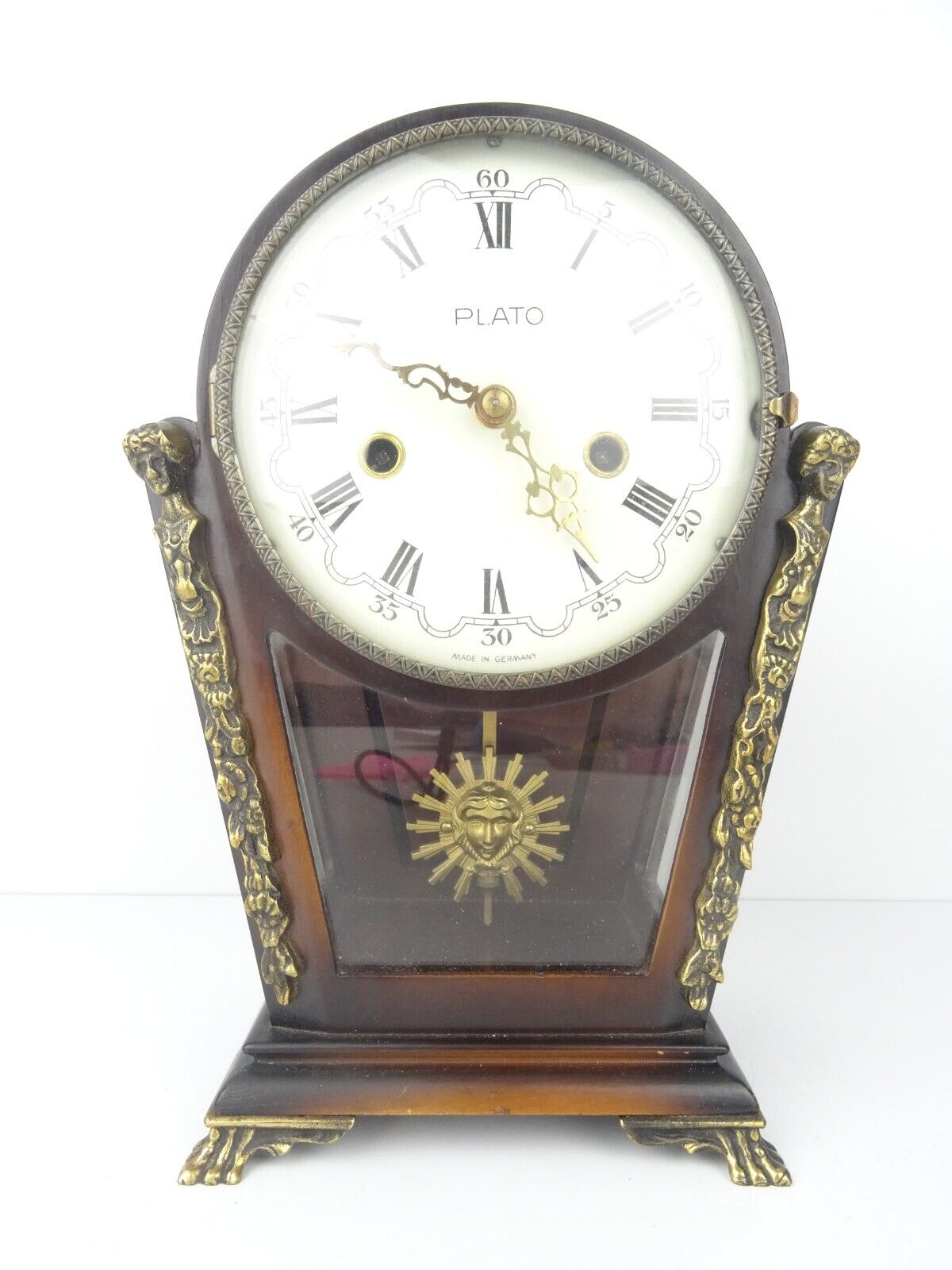 PLATO Mantel Clock Vintage Antique German 8 day (Junghans Hermle era) REPAIR
