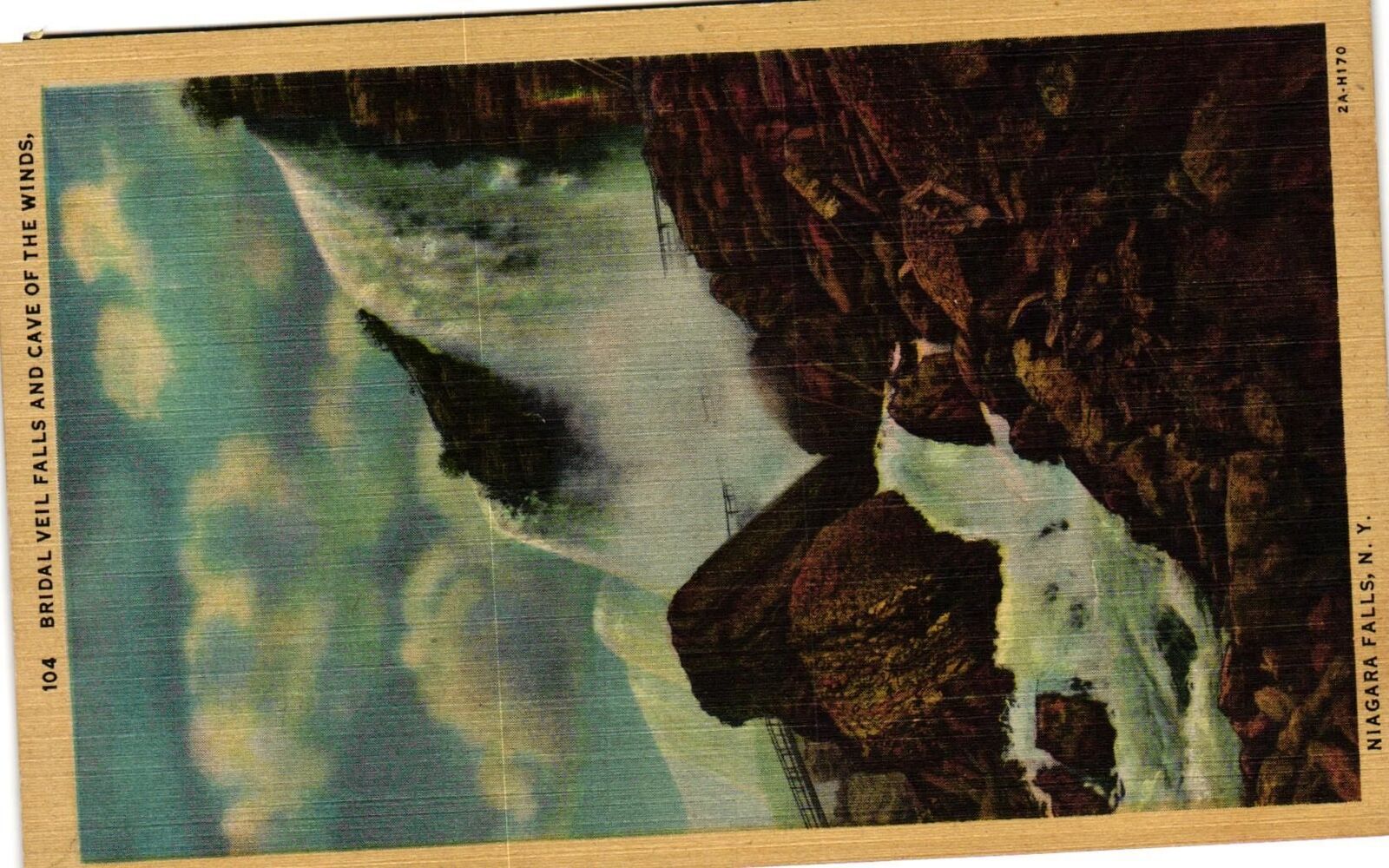 Vintage Postcard- Bridal Veil Falls and Cave of the Winds. Niagara Falls, NY.