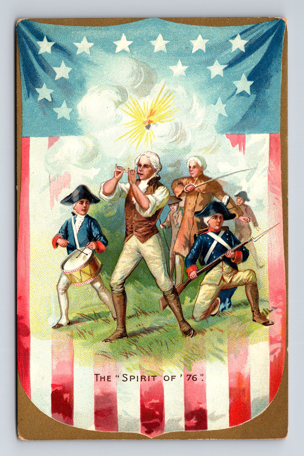 TUCK's Spirit of '76 1776 Gold Accent Patriotic Postcard