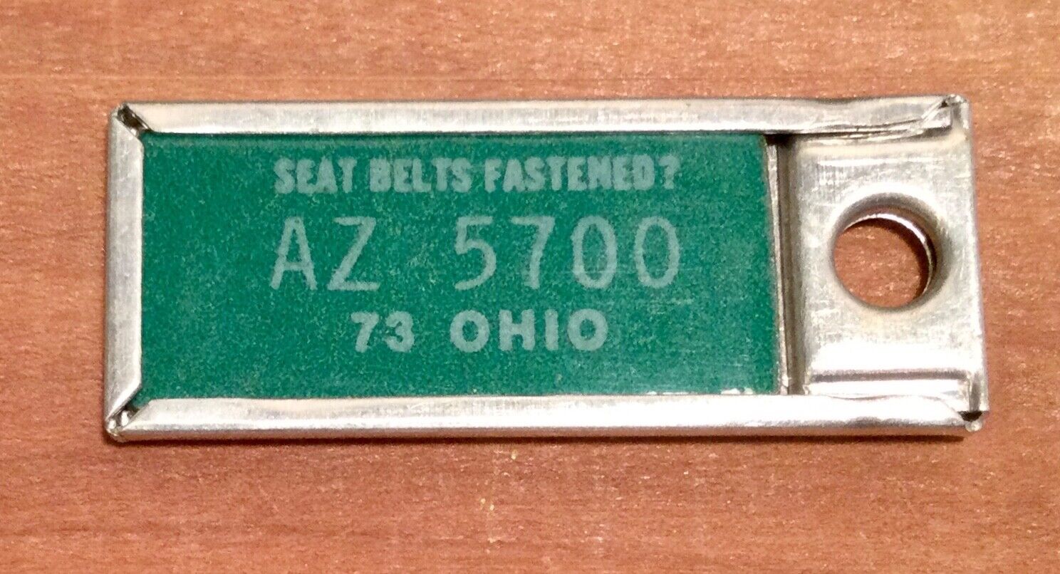 Vintage 1973 OHIO Disabled American Veterans DAV Keychain Mini License Plate