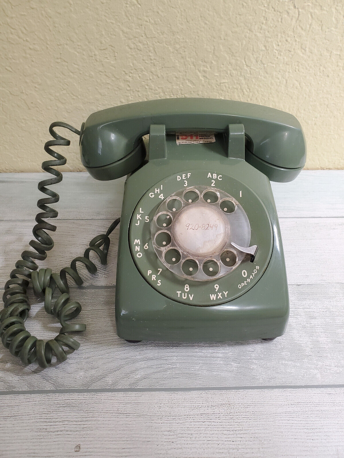 Vintage Bell System Western Electric Rotary Dial Desk Telephone Green 1970s
