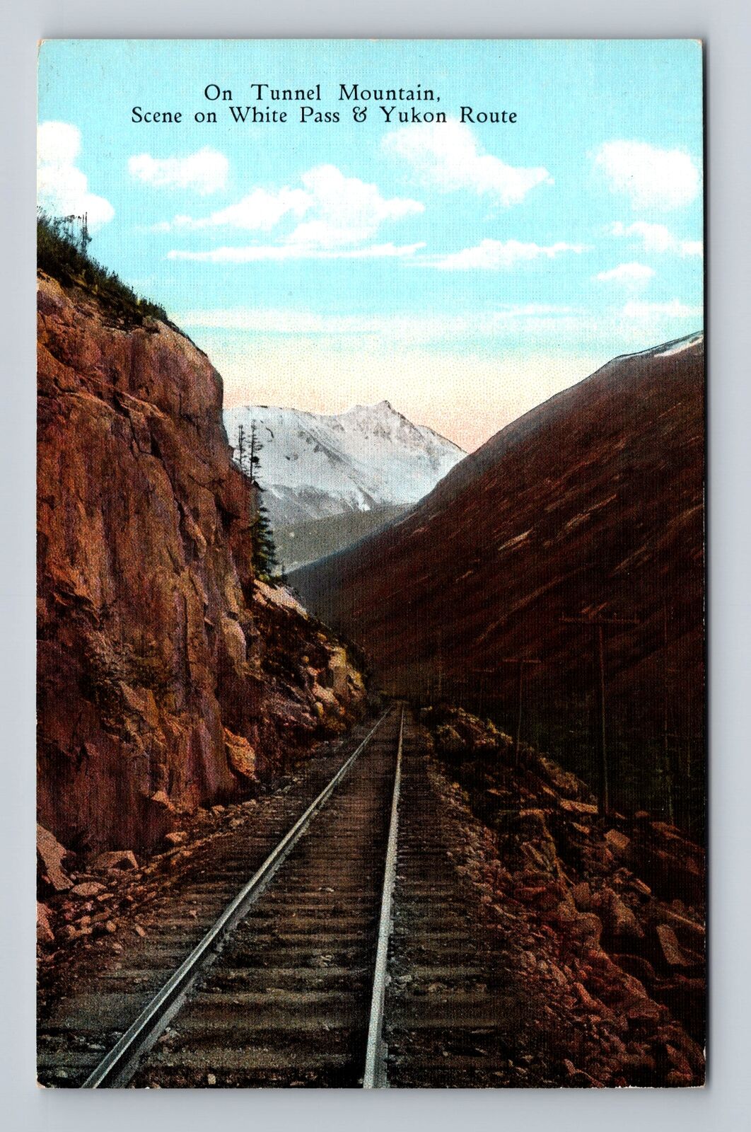 Tunnel Mountain AK-Alaska, White Pass, Yukon Route, Souvenir Vintage Postcard