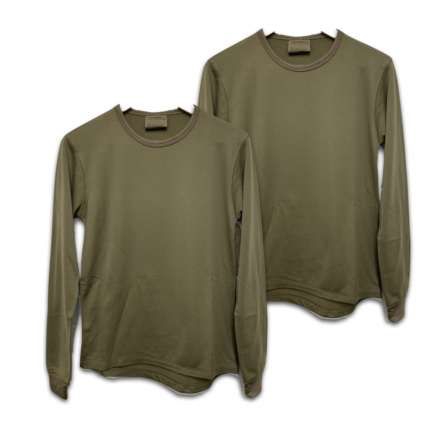 PACK OF 2 THERMAL T-SHIRT Light olive Long Underwear Vest Shirt Top , Sizes , NE