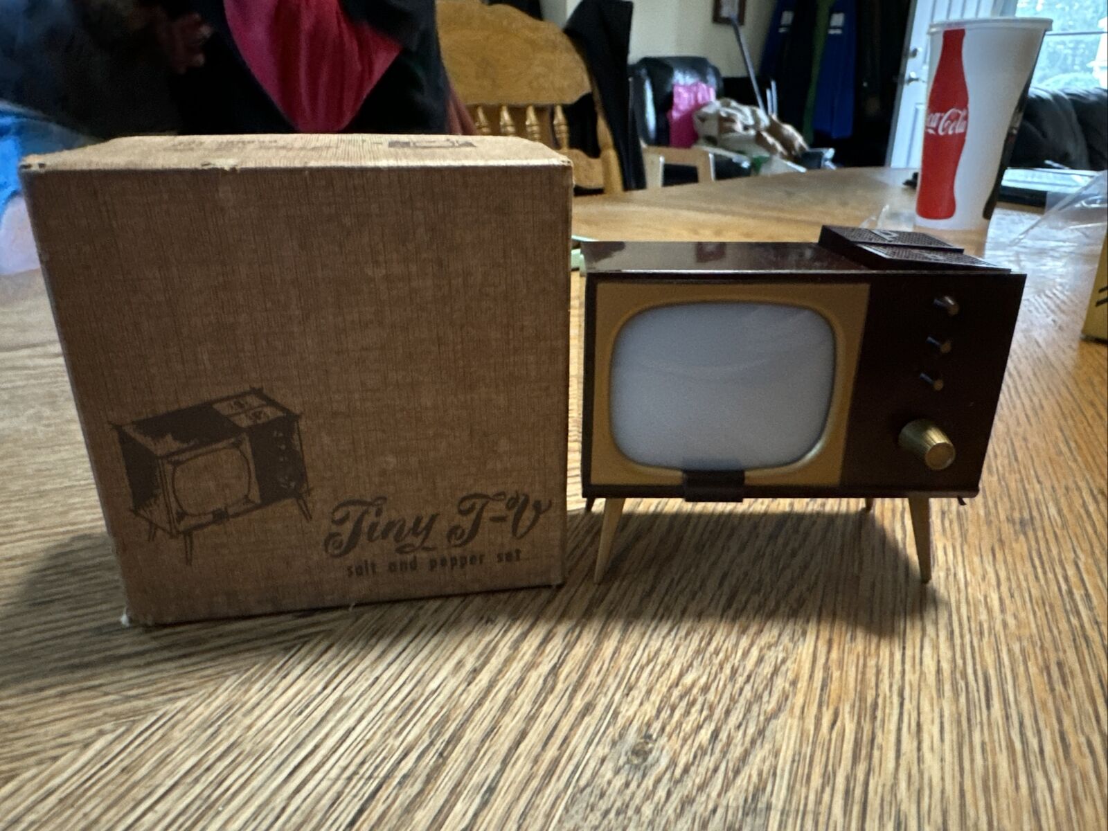 Vintage TINY TV Salt & Pepper Shakers Set Mid-Century Television