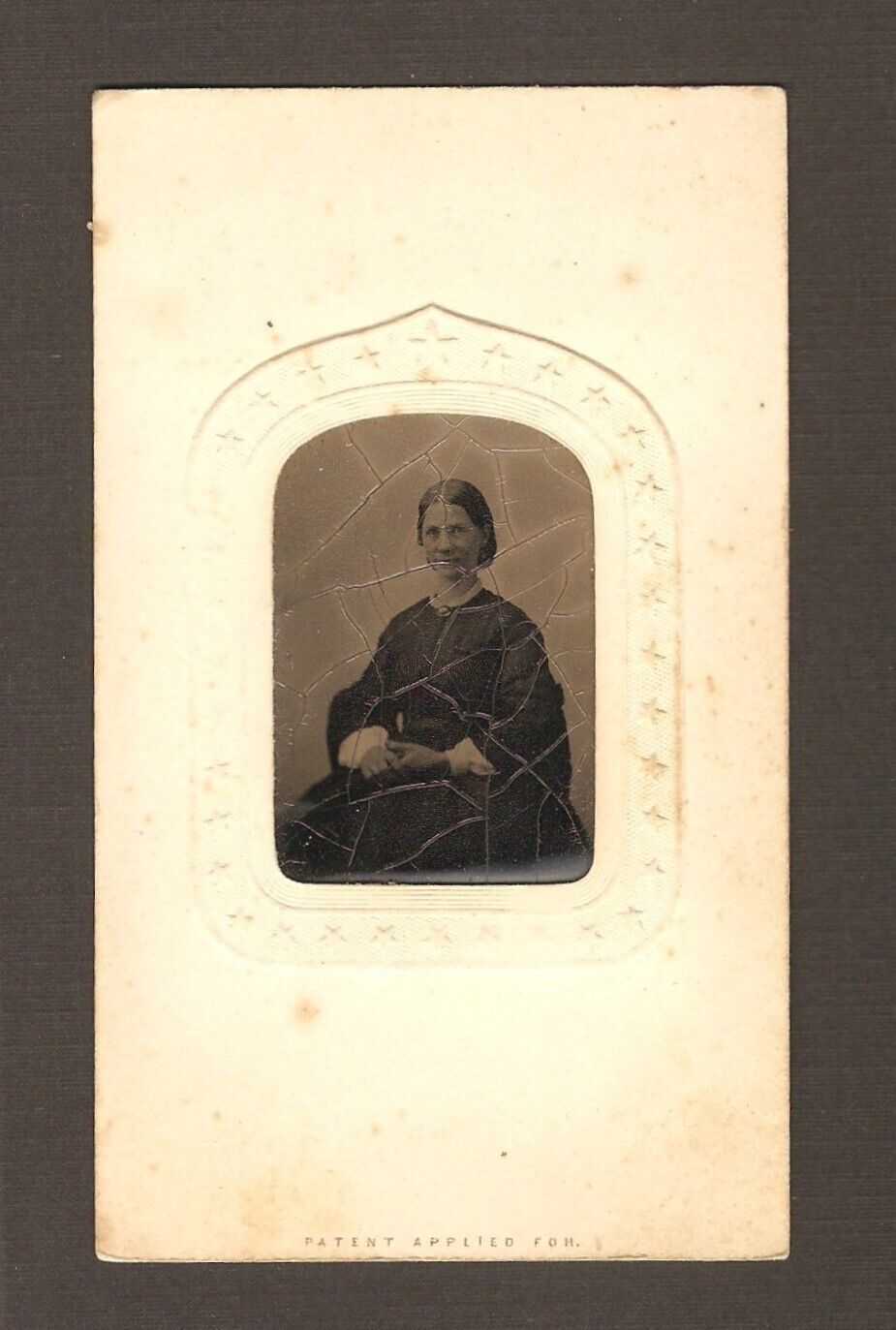 Old Vintage Antique Tintype Photo Young Lady ID'd Leovinia T. Turner ? Age 36