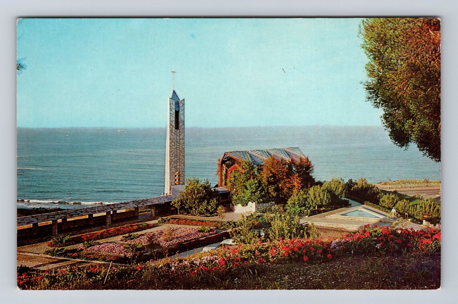 Portuguese Bend CA-California, Wayfarers\' Chapel, Antique Vintage Postcard
