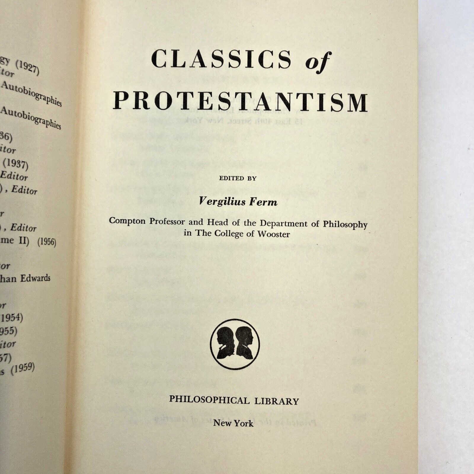 Protestant Classic Texts Collection Christianity Classics of Protestantism HC