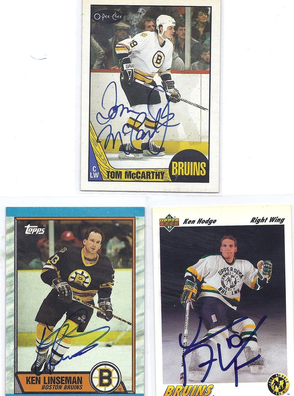 1991-92 UD #41 Ken Hodge Boston Bruins Rookie Signed Autographed Card