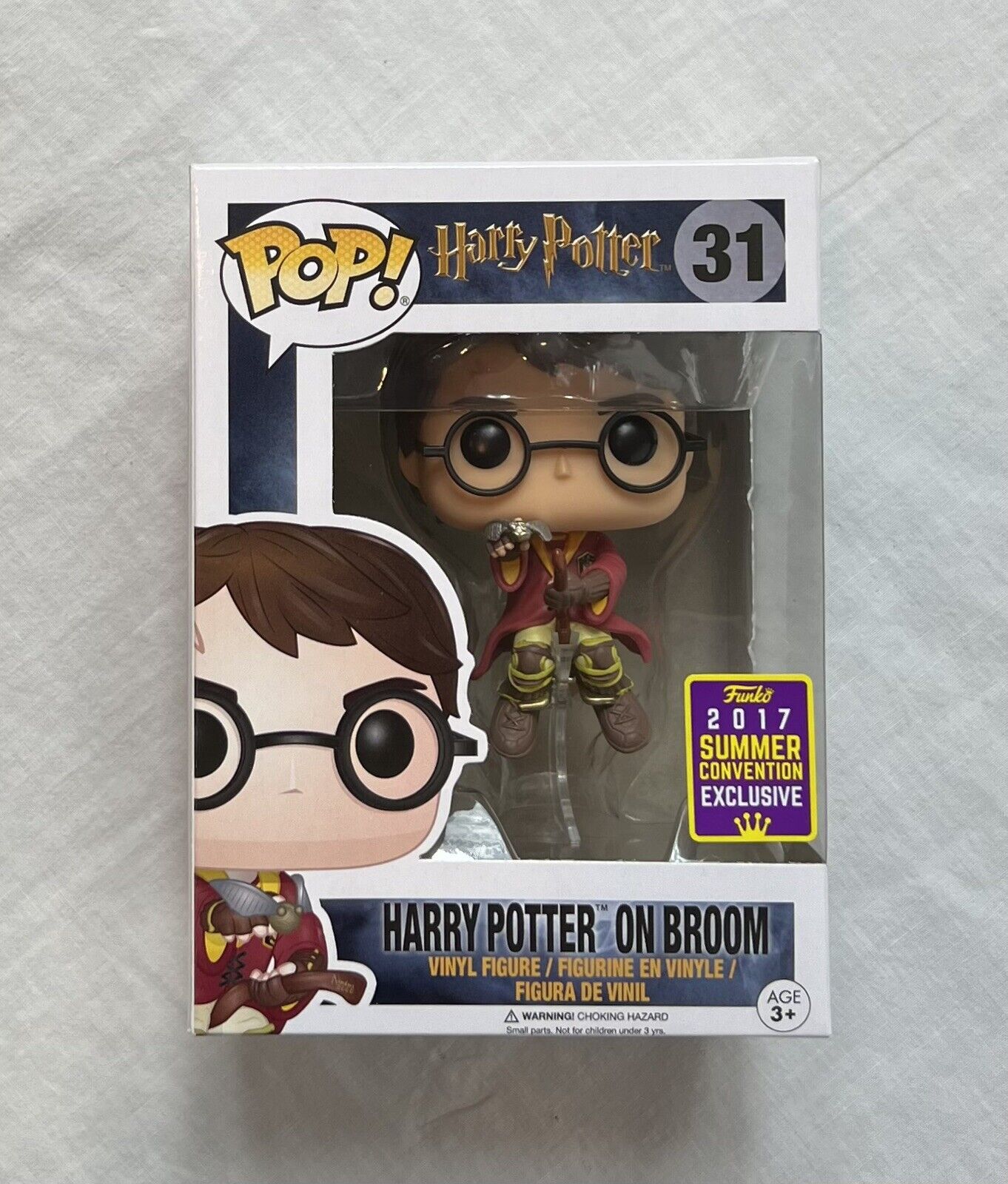 Funko POP Harry Potter on Broom #31 2017 SDCC Exclusive w/Protector
