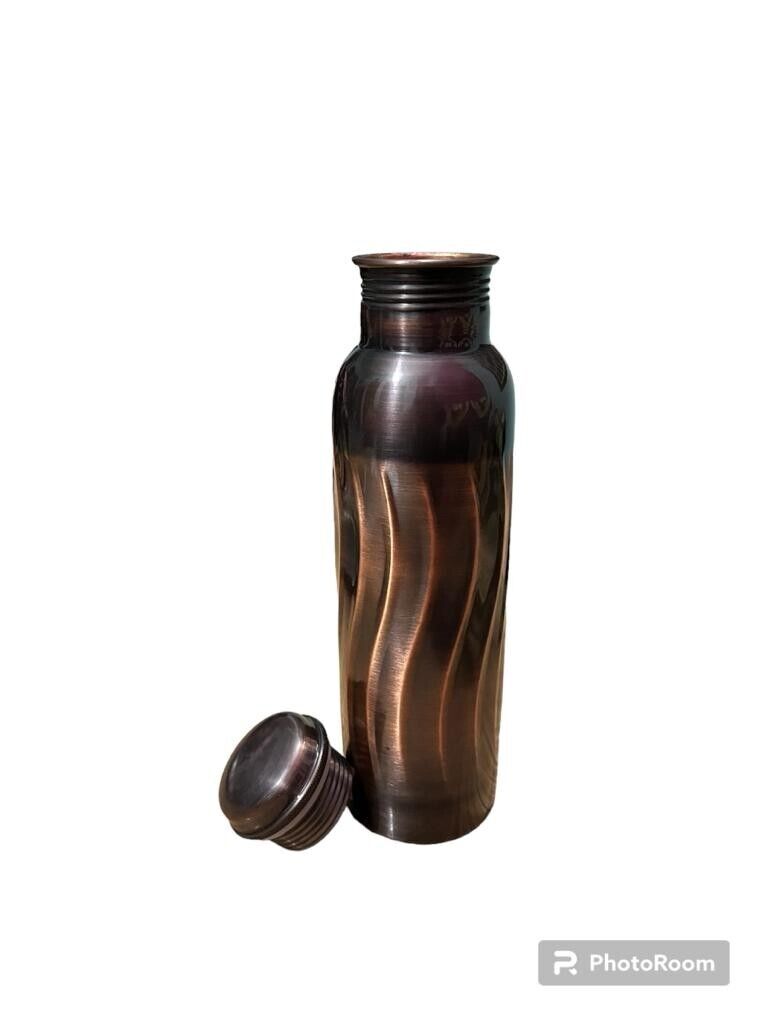 Copper Ayurveda Water Bottle for Drinking – 32oz Antique Black Diamond