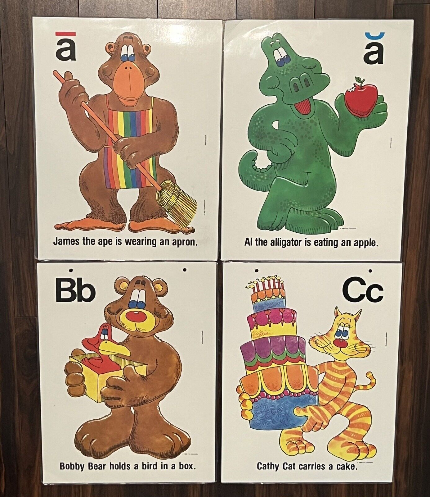Vintage 1985 Troll Associates Classroom Alphabet Animal Posters Homeschool