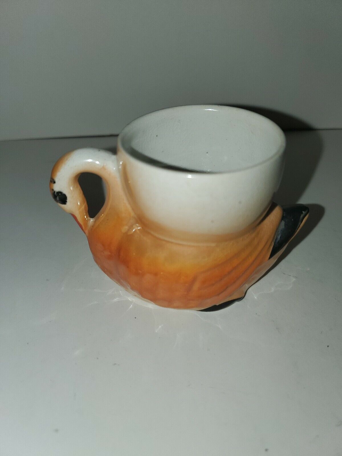 Vintage Luster Lusterware Swan Orange Retro Kirch Porcelain Egg Cup Japan?