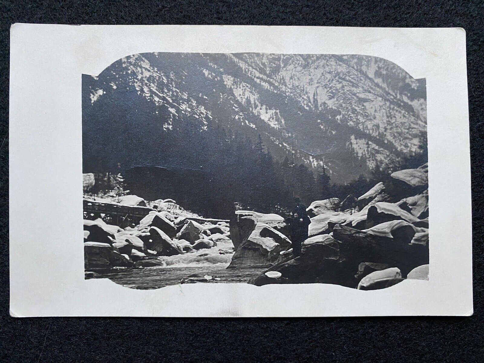 Antique Joseph Oregon OR Men On The River RPPC Photo Postcard