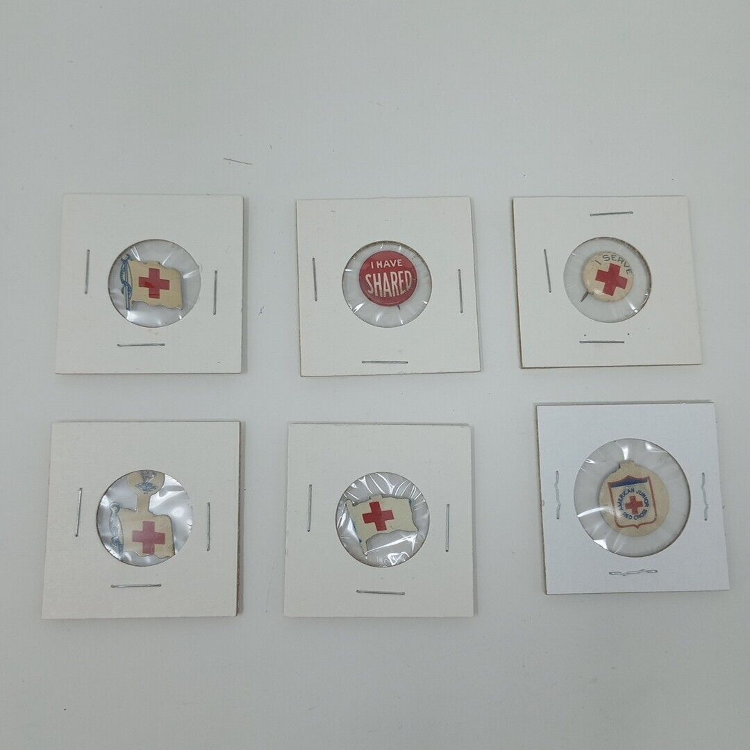 Lot Of 6 Vintage American Red Cross Pins
