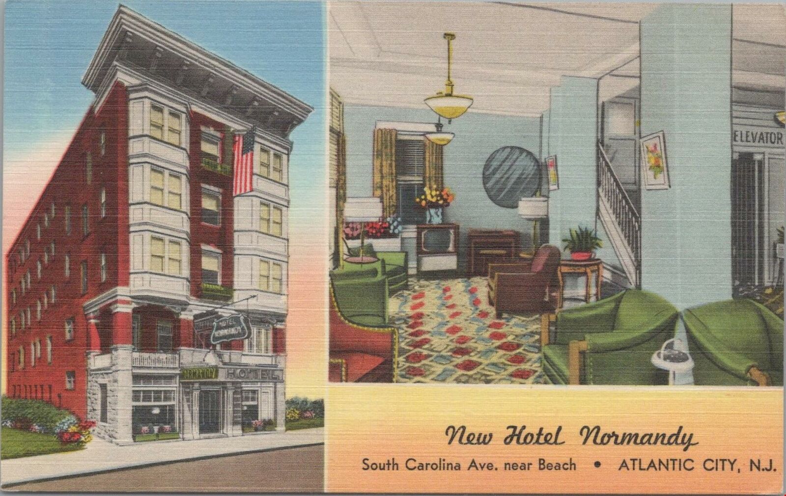 Postcard New Hotel Normandy Atlantic City NJ 