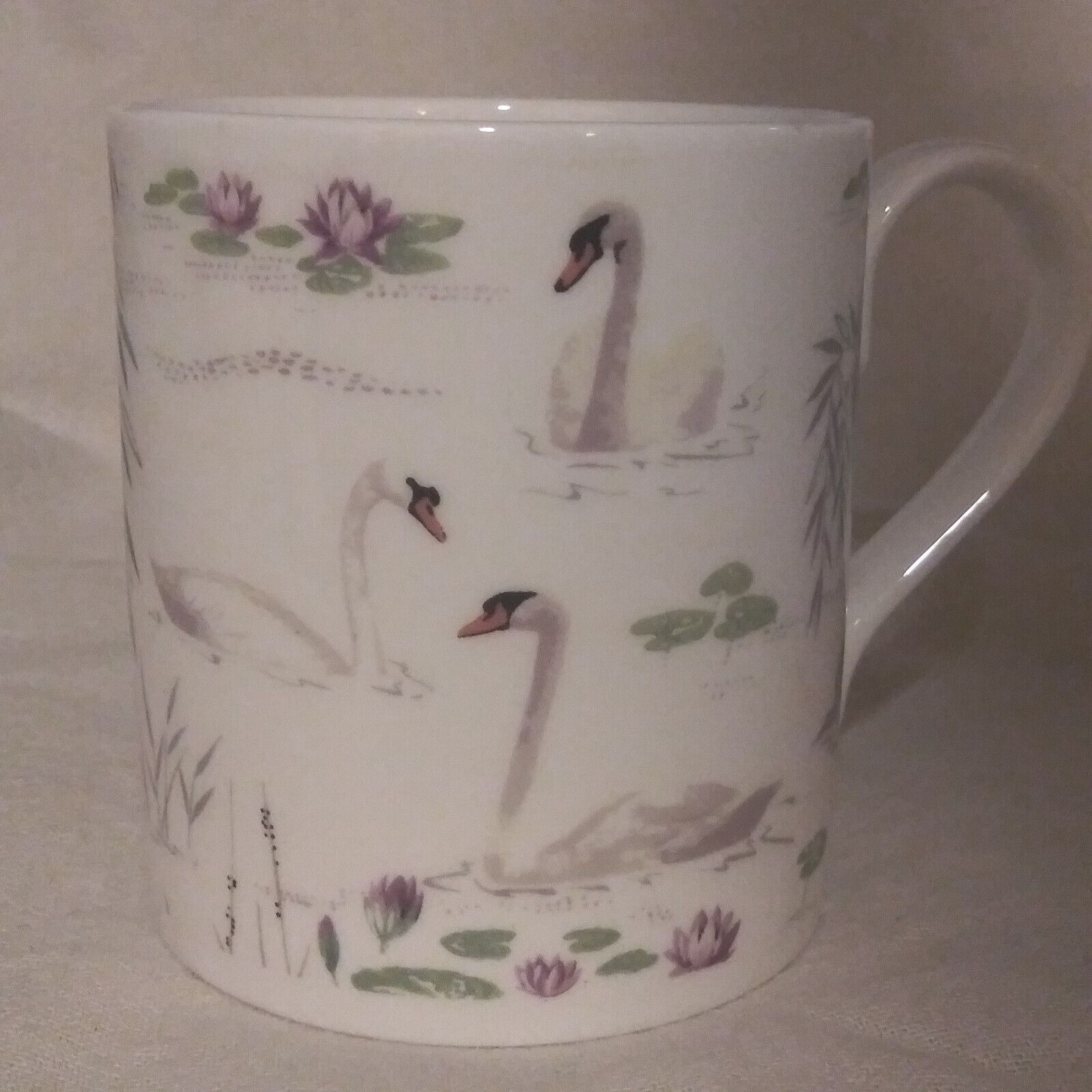 Nina Campbell Bone China Swan Mug With Water Lilies 