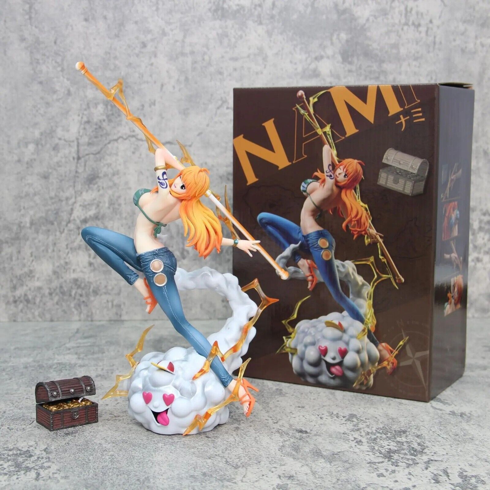 30cm One Piece Nami and Zeus Collectible Figure Statue Toys Gift
