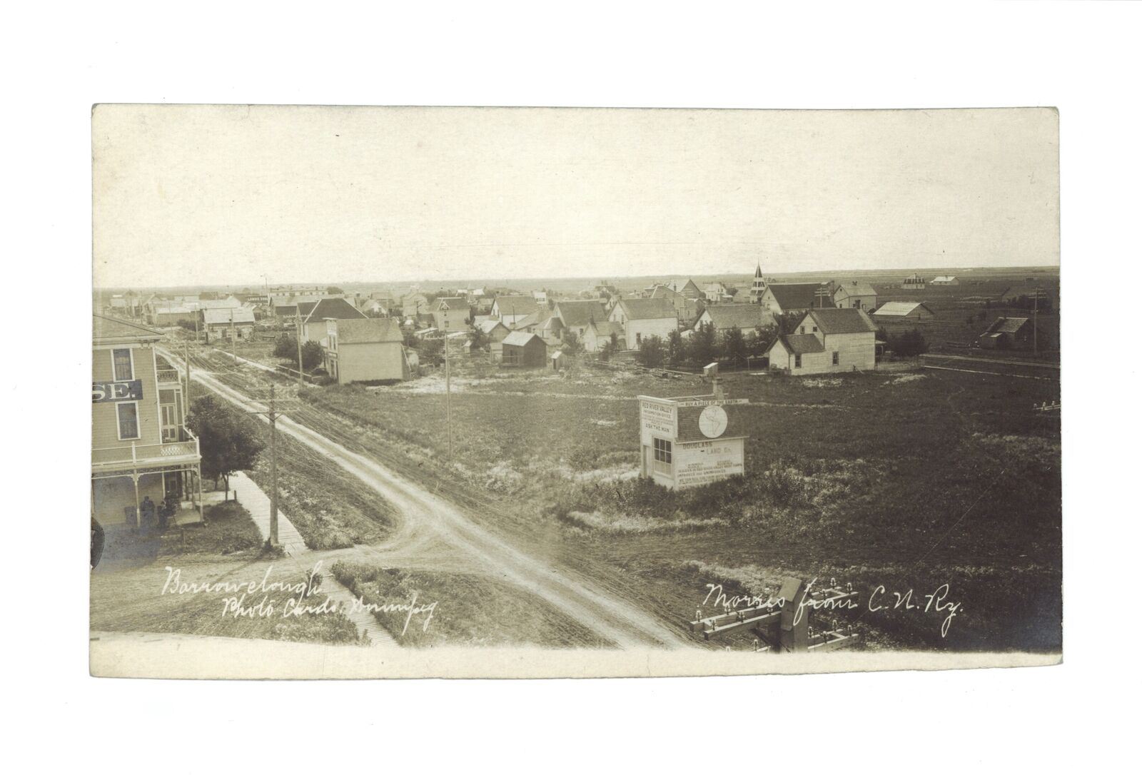 Morris (Manitoba) from CN Ry of entry into town through [main] st- Old Photo