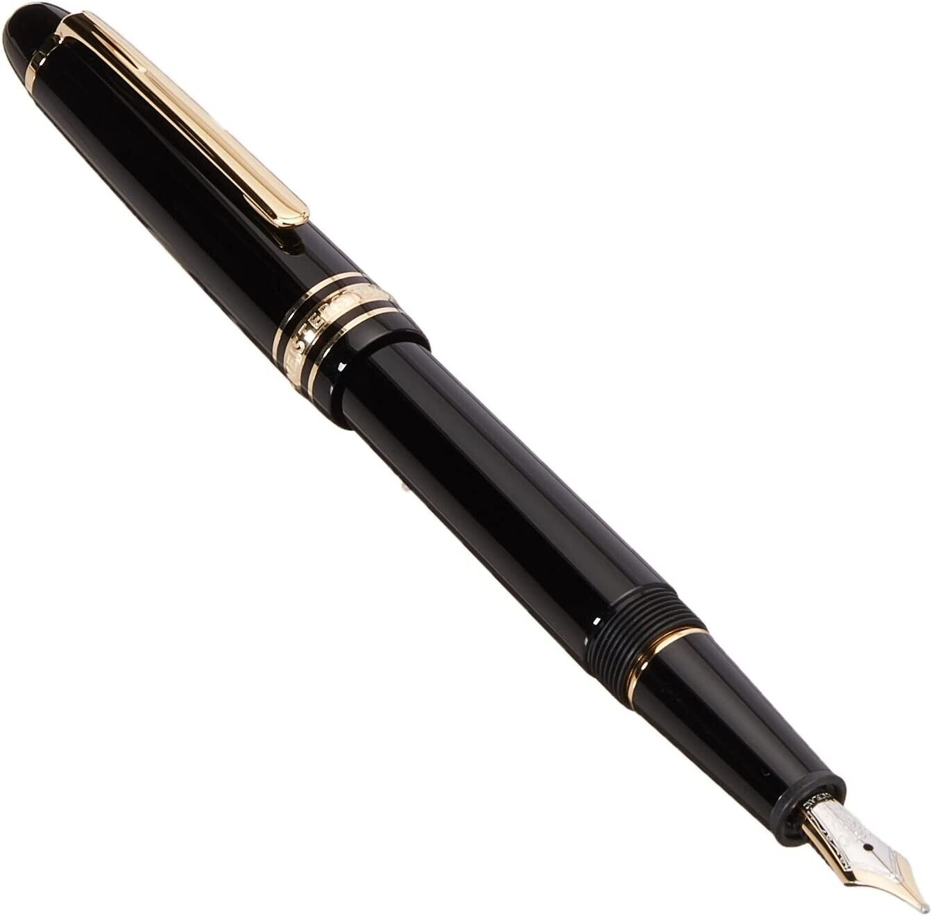 NEW MONTBLANC MEISTERSTUCK 145 FOUNTAIN PEN IN BLACK GOLD  M Nib Curated Gift