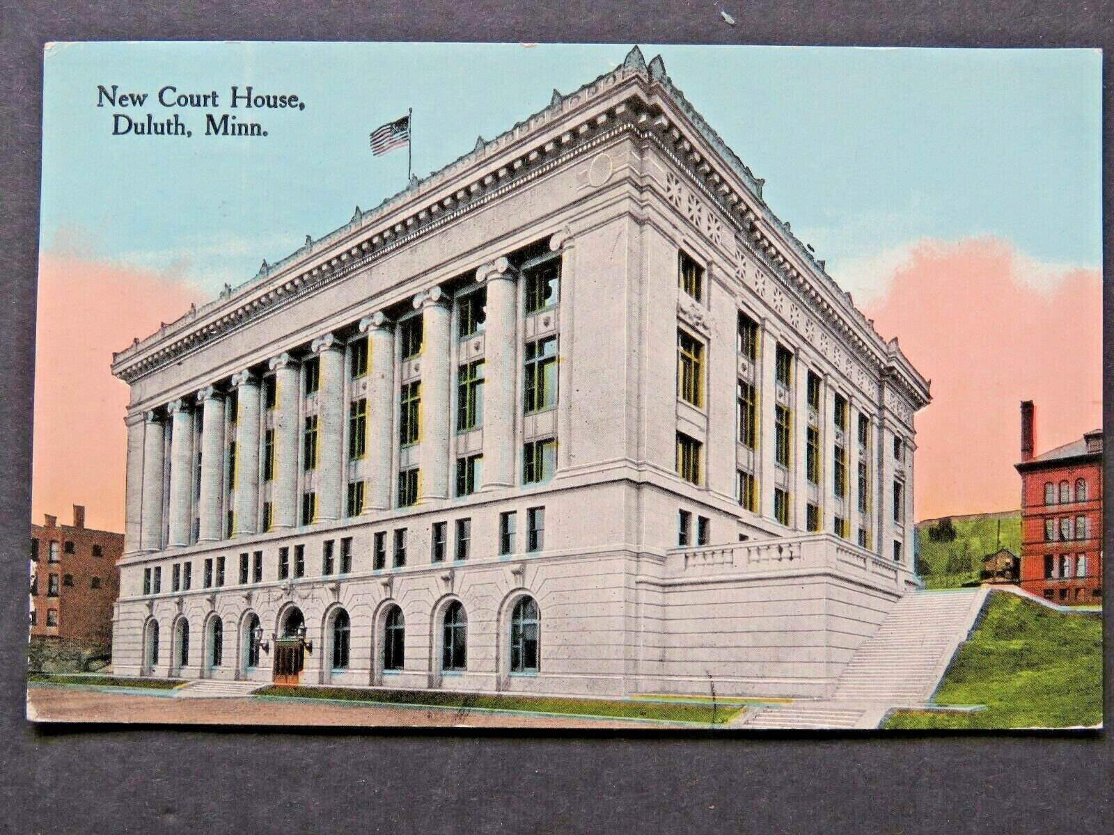 1913 Antique Postcard New Court House Duluth MN Hand Tinted B2971