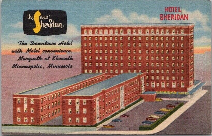 c1950s Minneapolis, Minnesota Postcard HOTEL SHERIDAN 
