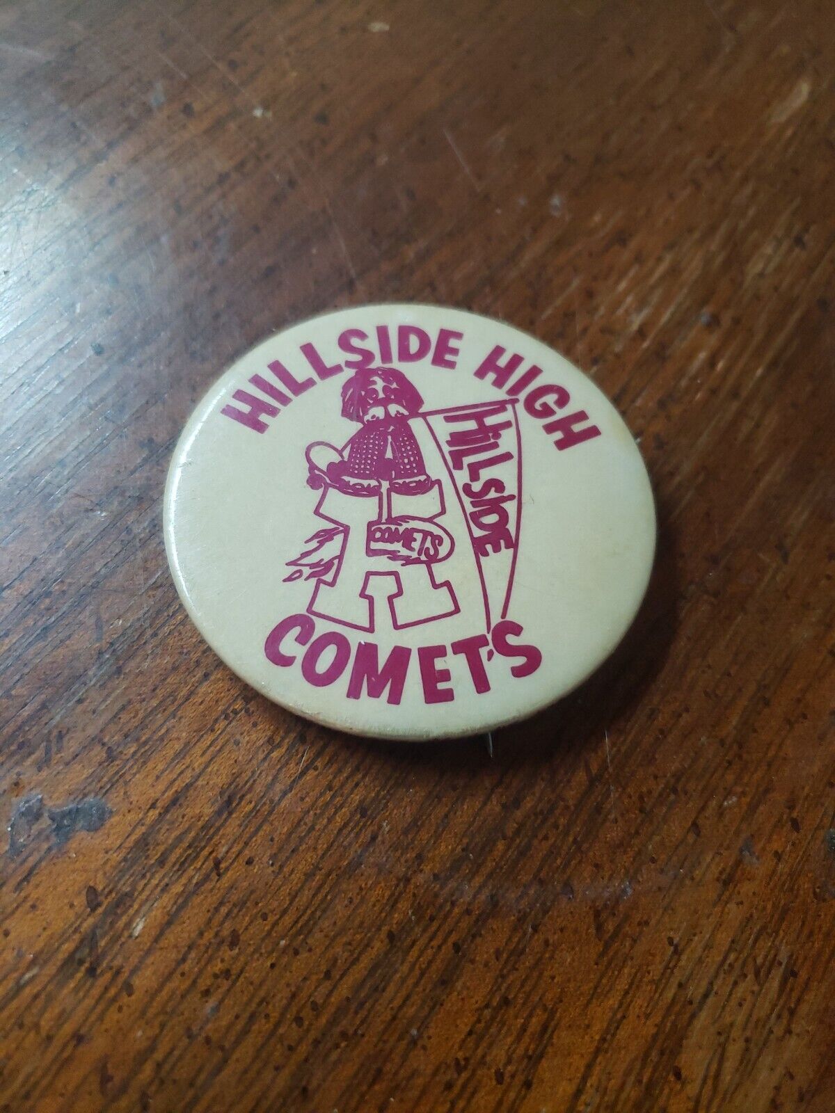 Vintage Hillside High Comets Pinback Button Hillside New Jersey 2