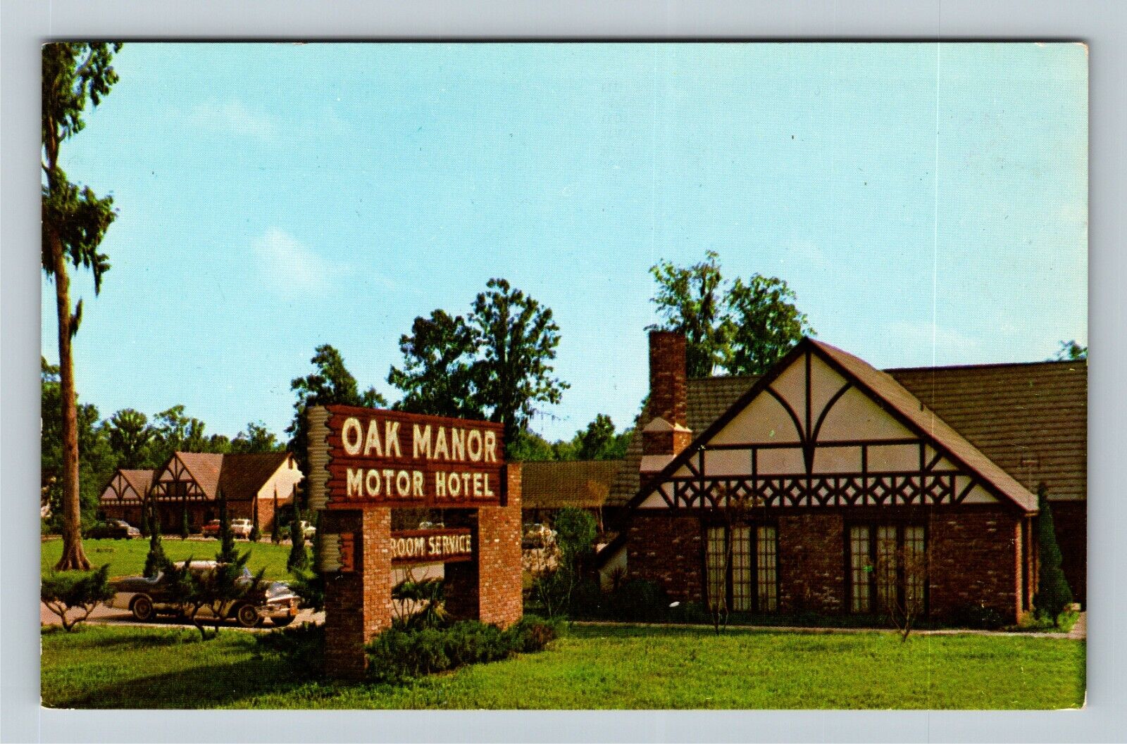 Baton Rouge, Louisiana Oak Manor Motor Hotel Advertising Vintage Postcard