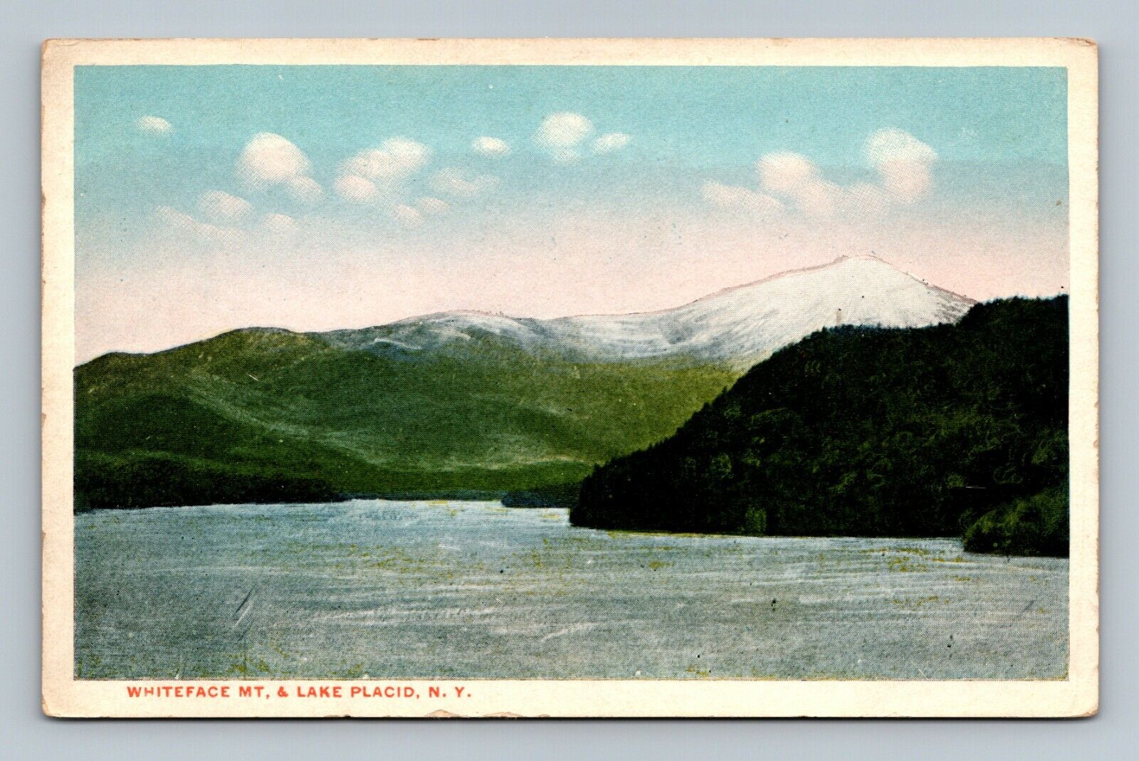 Postcard New York NY, Lake Placid & Whiteface Mt.